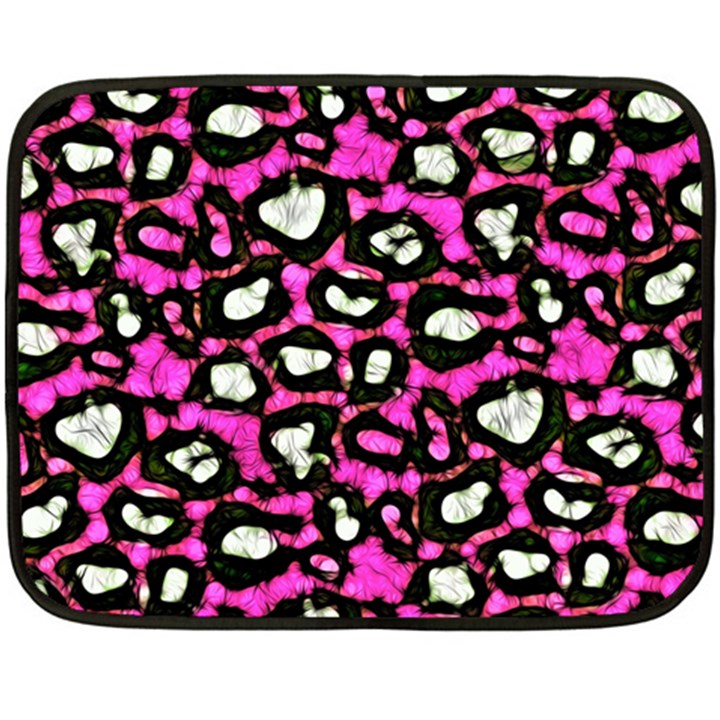 Pink Black Cheetah Abstract  Fleece Blanket (Mini)