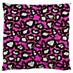 Pink Black Cheetah Abstract  Standard Flano Cushion Cases (one Side)  by OCDesignss