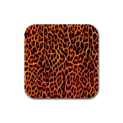 Lava Abstract Pattern  Rubber Square Coaster (4 pack) 