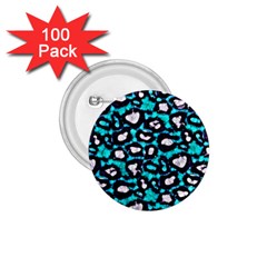 Turquoise Black Cheetah Abstract  1 75  Buttons (100 Pack)  by OCDesignss