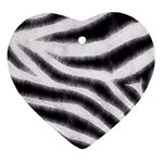 Black&White Zebra Abstract Pattern  Ornament (Heart)  Front