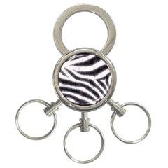 Black&white Zebra Abstract Pattern  3-ring Key Chains