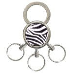 Black&White Zebra Abstract Pattern  3-Ring Key Chains Front