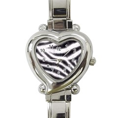 Black&white Zebra Abstract Pattern  Heart Italian Charm Watch