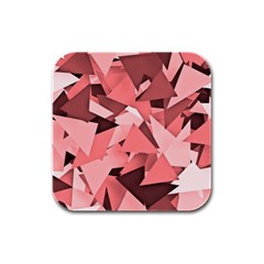 Geo Fun 8 Peach Rubber Square Coaster (4 pack) 