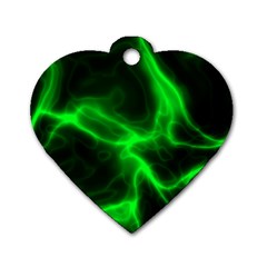 Cosmic Energy Green Dog Tag Heart (Two Sides)