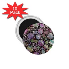 Sweet Allover 3d Flowers 1.75  Magnets (10 pack) 