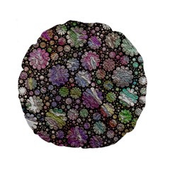 Sweet Allover 3d Flowers Standard 15  Premium Flano Round Cushions