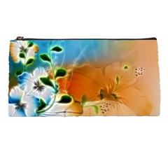 Wonderful Flowers In Colorful And Glowing Lines Pencil Cases