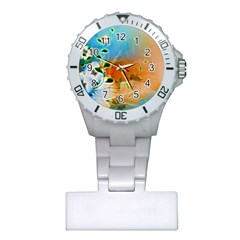 Wonderful Flowers In Colorful And Glowing Lines Nurses Watches by FantasyWorld7