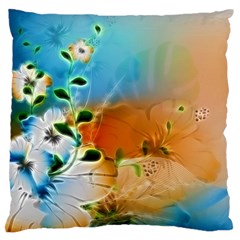 Wonderful Flowers In Colorful And Glowing Lines Standard Flano Cushion Cases (one Side)  by FantasyWorld7