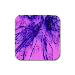 Special Fireworks Pink,blue Rubber Coaster (square)  by ImpressiveMoments