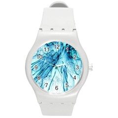 Special Fireworks, Aqua Round Plastic Sport Watch (m) by ImpressiveMoments