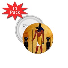 Anubis, Ancient Egyptian God Of The Dead Rituals  1 75  Buttons (10 Pack) by FantasyWorld7