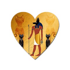 Anubis, Ancient Egyptian God Of The Dead Rituals  Heart Magnet by FantasyWorld7