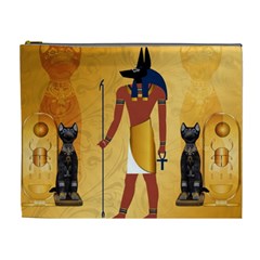 Anubis, Ancient Egyptian God Of The Dead Rituals  Cosmetic Bag (xl) by FantasyWorld7