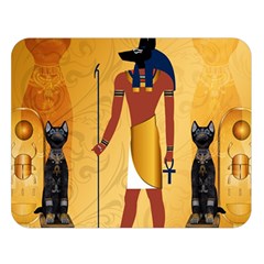 Anubis, Ancient Egyptian God Of The Dead Rituals  Double Sided Flano Blanket (large)  by FantasyWorld7