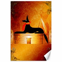 Anubis, Ancient Egyptian God Of The Dead Rituals  Canvas 12  X 18   by FantasyWorld7