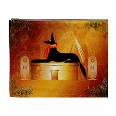 Anubis, Ancient Egyptian God Of The Dead Rituals  Cosmetic Bag (xl) by FantasyWorld7