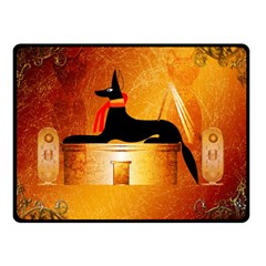 Anubis, Ancient Egyptian God Of The Dead Rituals  Double Sided Fleece Blanket (small)  by FantasyWorld7