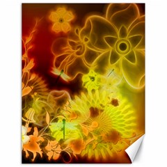 Glowing Colorful Flowers Canvas 18  X 24   by FantasyWorld7