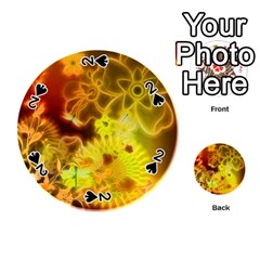 Glowing Colorful Flowers Playing Cards 54 (round)  by FantasyWorld7