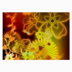 Glowing Colorful Flowers Large Glasses Cloth (2-side) by FantasyWorld7