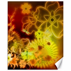 Glowing Colorful Flowers Canvas 11  X 14   by FantasyWorld7