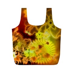 Glowing Colorful Flowers Full Print Recycle Bags (m)  by FantasyWorld7