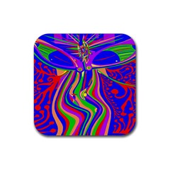 Transcendence Evolution Rubber Square Coaster (4 Pack)  by icarusismartdesigns