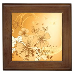 Wonderful Flowers With Butterflies Framed Tiles by FantasyWorld7