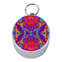 Butterfly Abstract Silver Compass (mini) by icarusismartdesigns