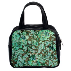 Beautiful Floral Pattern In Green Classic Handbags (2 Sides) by FantasyWorld7