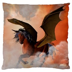 The Dark Unicorn Large Cushion Cases (one Side)  by FantasyWorld7