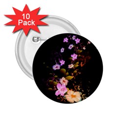 Awesome Flowers With Fire And Flame 2 25  Buttons (10 Pack)  by FantasyWorld7