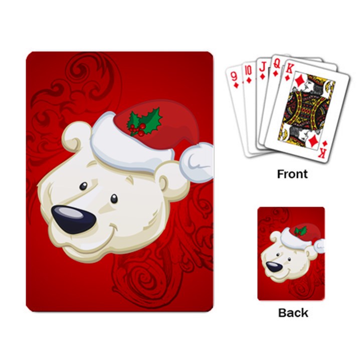 Funny Polar Bear Playing Card