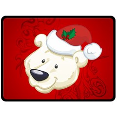 Funny Polar Bear Fleece Blanket (large)  by FantasyWorld7