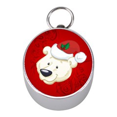 Funny Polar Bear Mini Silver Compasses by FantasyWorld7