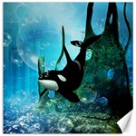 Orca Swimming In A Fantasy World Canvas 16  x 16   15.2 x15.41  Canvas - 1