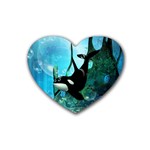 Orca Swimming In A Fantasy World Rubber Coaster (Heart)  Front