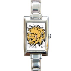 Lion Rectangle Italian Charm Watches by EnjoymentArt