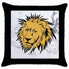 Lion Throw Pillow Cases (black) by EnjoymentArt