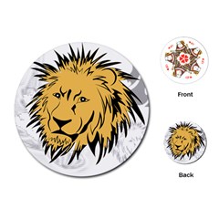 Lion Playing Cards (round)  by EnjoymentArt