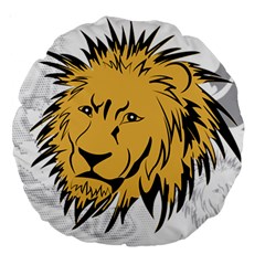 Lion Large 18  Premium Round Cushions by EnjoymentArt