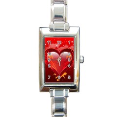 Heart Rectangle Italian Charm Watches by EnjoymentArt