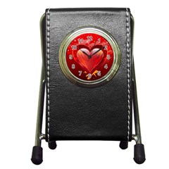 Heart Pen Holder Desk Clocks