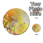 Beautiful Yellow Flowers With Dragonflies Multi-purpose Cards (Round)  Front 2