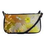 Beautiful Yellow Flowers With Dragonflies Shoulder Clutch Bags Front