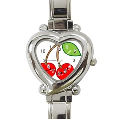 Kawaii Cherry Heart Italian Charm Watch