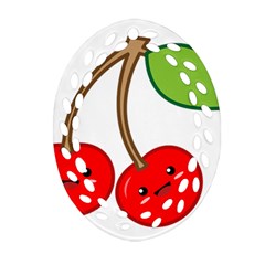 Kawaii Cherry Ornament (oval Filigree) 